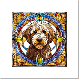 Stained Glass Labradoodle Posters and Art
